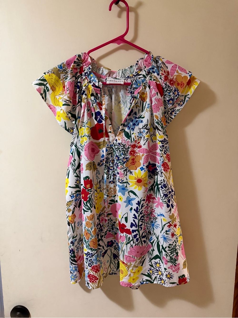 First Love White Floral Flutter Sleeve Blouse